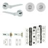 Complete Gio Door Handle Pack - Heavy Duty Tubular Bathroom (Standard Thumb Turn) - Polished Chrome - 102mm / 3-inch Hinges - JE-E32B3-PC