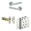 Complete Bari Door Handle Pack - Internal Doors - Polished Chrome - 76mm / 4-inch Hinges - JE-D3A-PC