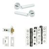 Complete Hex Door Handle Pack - Heavy Duty Latch - Polished Chrome - 76mm / 3-inch Hinges - JE-C21B-PC