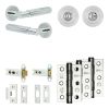 Complete Bloom Door Handle Pack - Heavy Duty Tubular Bathroom (Standard Thumb Turn) - Polished Chrome - 76mm / 3-inch Hinges - JE-B31B3-PC
