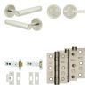 Complete Hex Door Handle Pack - Heavy Duty Tubular Bathroom (Plain Thumb Turn) - Satin Nickel - 102mm / 3-inch Hinges - JE-C32B2-SN