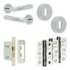 Complete Bloom Door Handle Pack - Sashlock - Polished Chrome - 76mm / 3-inch Hinges - JE-B8B8-PC