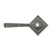 Pewter Avon Round Lever on Rose Set (Square) - Unsprung