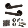 Senza Pari Andretta Door Handle Pack (Euro Lock Set - 3" CE Sashlock, 4" Slim Knuckle Hinges x2) - Urban Dark Bronze
