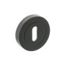 Millhouse Brass Key Escutcheons on Round Rose - Matt Black (Pair)