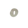 Millhouse Brass Key Escutcheons on 5mm Slimline Round Rose - Polished Nickel (Pair)