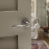 Old English Warwick Door Handle Pack (Bathroom Set - 3" CE Bathroom Lock, 3" Fire Rated Hinges x3) - Distressed Silver
