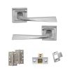 STATUS California Door Handle Pack (Latch Set - 3" CE Latch, 4" Slim Knuckle Hinges x2) - Satin Chrome