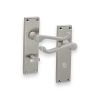 Victorian Scroll Bathroom Lever Handle 150mm Satin Nickel