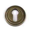 Burnished Brass Round Euro Escutcheon (Art Deco)