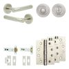 Complete Venice Door Handle Pack - Heavy Duty Tubular Bathroom (Standard Thumb Turn) - Satin Nickel - 102mm / 4-inch Hinges - JE-F32A3-SN