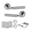 STATUS Dakota Door Handle Pack (3 Lever Lock Set - 3" CE Sashlock, 4" Fire Rated Hinges x3) - Satin Chrome/Polished Chrome