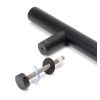 Matt Black SS (316) 1.2m T Bar Handle Bolt Fix 32mm Ø