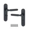 Connaught Knurled Lever on Backplate Bathroom Matt Black