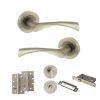 STATUS Colorado Door Handle Pack (Bathroom Set - 3" CE Bathroom Lock, 4" Slim Knuckle Hinges x2) - Satin Nickel