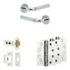 Complete Midtown Door Handle Pack - Heavy Duty Latch - Polished Chrome - 76mm / 4-inch Hinges - JE-G21A-PC