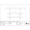 Satin Marine SS (316) 1.8m T Bar Handle B2B Fix 32mm Ø
