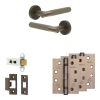 Complete Bari Door Handle Pack - Heavy Duty Latch - Dark Bronze - 64mm / 4-inch Hinges - JE-D20A-DB