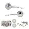 STATUS Arizona Door Handle Pack (3 Lever Lock Set - 3" CE Sashlock, 4" Fire Rated Hinges x3) - Polished Chrome