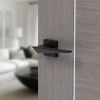 Forme Naxos Lever Door Handle on Minimal Square Rose - Matt Black (Pair)