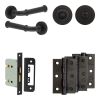 Complete Classic Door Handle Pack - Bathroom - Black - By Frelan Hardware - JE-A6B3-MB