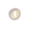 STATUS Key Escutcheons on Round Rose - Satin Nickel/Polished Brass (Pair)