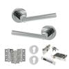 STATUS Nebraska Door Handle Pack (Euro Lock Set - 2.5" CE Sashlock, 3" Fire Rated Hinges x3) - Polished Chrome