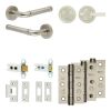 Complete Midtown Door Handle Pack - Heavy Duty Tubular Bathroom (Plain Thumb Turn) - Satin Nickel - 64mm / 3-inch Hinges - JE-G30B2-SN