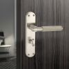 Connaught Knurled Lever on Backplate Bathroom Satin Nickel