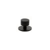 Millhouse Brass Chrysler Diamond Round Cabinet Knob Handle on Backplate - Matt Black