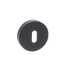 Forme Key Escutcheons on Minimal Round Rose - Matt Black (Pair)