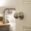 Old English Ripon Door Knob Pack (Lock Set - 3" Latch & Deadlock, 4" Slim Knuckle Hinges x2) - Satin Nickel