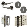 Complete Gio Door Handle Pack - Sashlock - Black Nickel - 65mm / 3-inch Hinges - JE-E7B8-BN