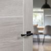 Senza Pari Guido Lever Door Handle on Flush Square Rose - Matt Black (Pair)