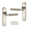 Connaught Knurled Lever on Backplate Euro Satin Nickel