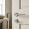 Complete Bari Door Handle Pack - Heavy Duty Tubular Bathroom (Knurled Thumb Turn) - Polished Chrome - 76mm / 3-inch Hinges - JE-D31B1-PC