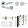 Complete Bari Door Handle Pack - Heavy Duty Tubular Bathroom (Plain Thumb Turn) - Polished Chrome - 64mm / 3-inch Hinges - JE-D30B2-PC