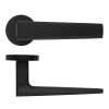 Zoo Hardware Veloce Lever On Round Rose - Oscuro Matt Black