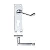 Zoo Hardware Project Victorian scroll lever on euro backplate -150mm x 40mm - Polished Chrome