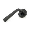 Black Avon Round Lever on Rose Set (Beehive)