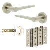 Complete Gio Door Handle Pack - Internal Doors - Satin Nickel - 76mm / 3-inch Hinges - JE-E3B-SN