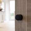 Millhouse Brass Boulton Brass Stepped Mortice Knob on Concealed Fix Rose - Matt Black