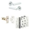 Complete Hex Door Handle Pack - Internal Doors - Polished Chrome - 64mm / 4-inch Hinges - JE-C1A-PC