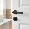 Complete Bloom Door Handle Pack - Heavy Duty Tubular Bathroom (Plain Thumb Turn) - Matt Black - 64mm / 3-inch Hinges - JE-B30B2-MB