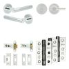 Complete Venice Door Handle Pack - Heavy Duty Tubular Bathroom (Plain Thumb Turn) - Polished Chrome - 76mm / 3-inch Hinges - JE-F31B2-PC
