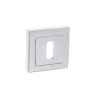 STATUS Key Escutcheons on Square Rose - Polished Chrome (Pair)