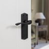 Old English Warwick Door Handle Pack (Latch Set - 2.5" CE Latch, 4" Slim Knuckle Hinges x2) - Matt Black