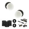 Old English Skipton Door Knob Pack (Lock Set - 3" Latch & Deadlock, 4" Fire Rated Hinges x3) - Matt Black