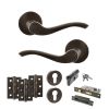 Old English Warwick Door Handle Pack (Euro Lock Set - 2.5" CE Sashlock, 3" Fire Rated Hinges x3) - Urban Dark Bronze
