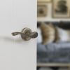 Old English Warwick Door Handle Pack (Latch Set - 2.5" CE Latch, 3" Fire Rated Hinges x3) - Matt Antique Brass